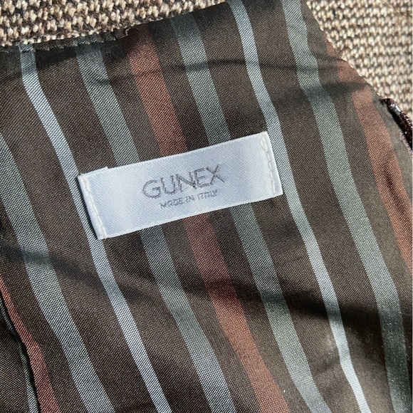 Gunex Made in Italy Vintage Brown, Tan & Cream Virgin Wool Pocketed Pencil Skirt - Picture 5 of 6